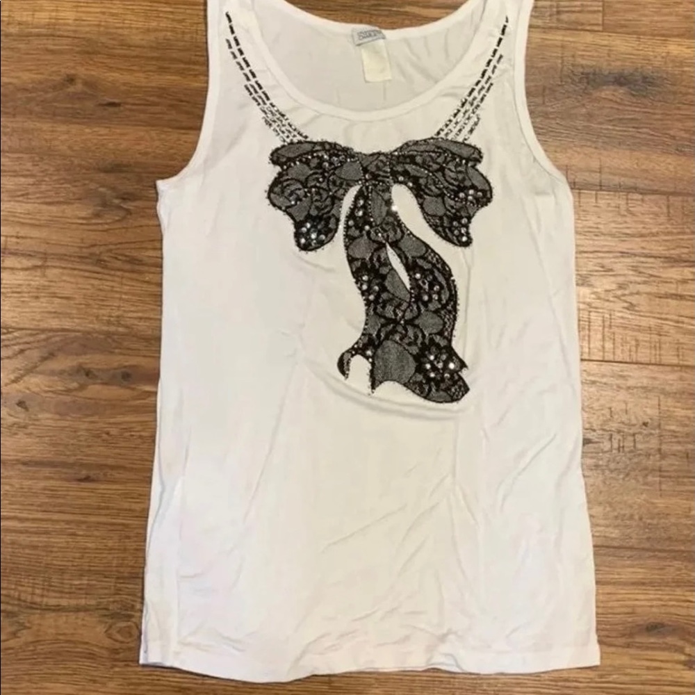 Charming Charlie Bow Tank Top Size Small